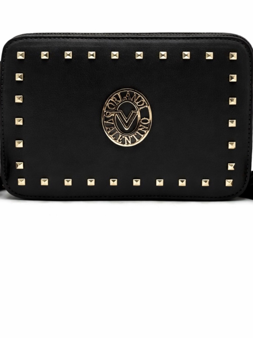 VALENTINO ORLANDI BLACK SQUARE STUDDED CROSSBODY BAG